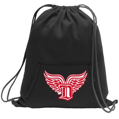 Sporty Detroit Fan Old English D With Wings Sweatshirt Cinch Pack Bag