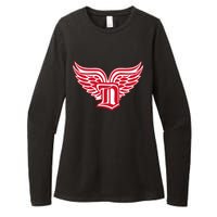 Sporty Detroit Fan Old English D With Wings Womens CVC Long Sleeve Shirt