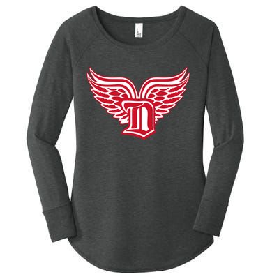 Sporty Detroit Fan Old English D With Wings Women's Perfect Tri Tunic Long Sleeve Shirt