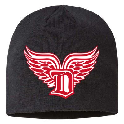 Sporty Detroit Fan Old English D With Wings Sustainable Beanie