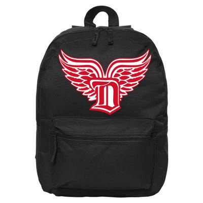 Sporty Detroit Fan Old English D With Wings 16 in Basic Backpack