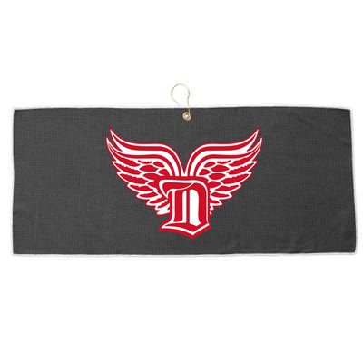 Sporty Detroit Fan Old English D With Wings Large Microfiber Waffle Golf Towel