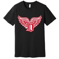 Sporty Detroit Fan Old English D With Wings Premium T-Shirt