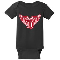 Sporty Detroit Fan Old English D With Wings Baby Bodysuit