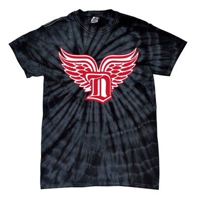 Sporty Detroit Fan Old English D With Wings Tie-Dye T-Shirt