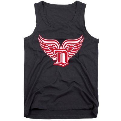 Sporty Detroit Fan Old English D With Wings Tank Top