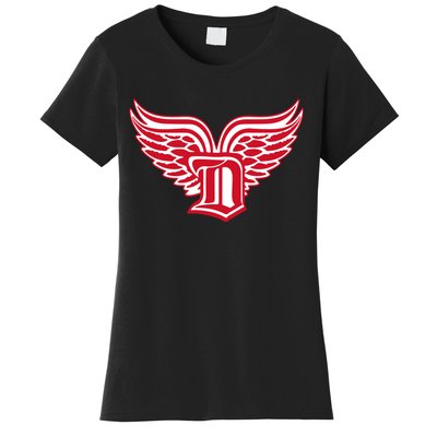 Sporty Detroit Fan Old English D With Wings Women's T-Shirt