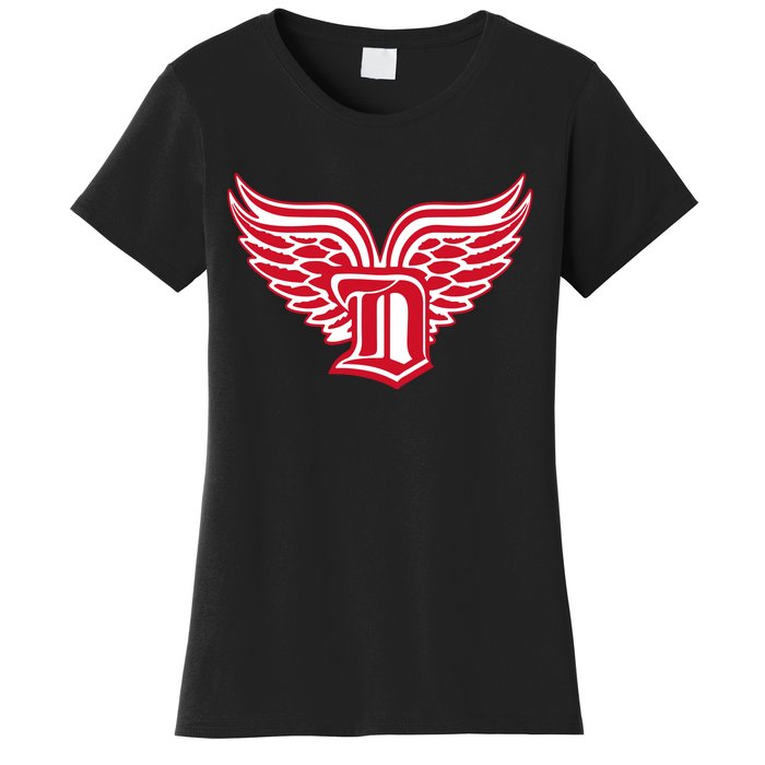 Sporty Detroit Fan Old English D With Wings Women's T-Shirt