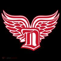 Sporty Detroit Fan Old English D With Wings Women's V-Neck T-Shirt