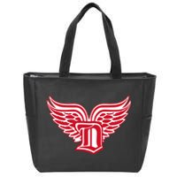 Sporty Detroit Fan Old English D With Wings Zip Tote Bag