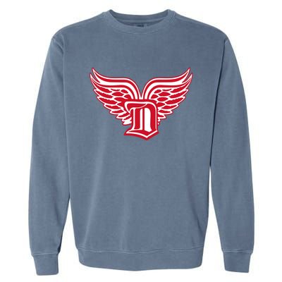 Sporty Detroit Fan Old English D With Wings Garment-Dyed Sweatshirt