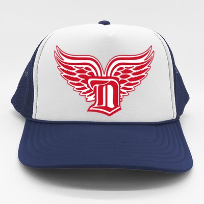 Sporty Detroit Fan Old English D With Wings Trucker Hat