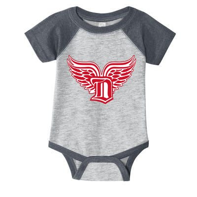 Sporty Detroit Fan Old English D With Wings Infant Baby Jersey Bodysuit