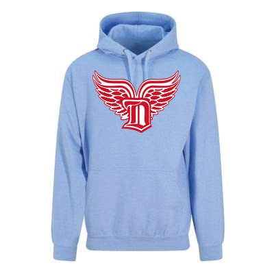 Sporty Detroit Fan Old English D With Wings Unisex Surf Hoodie