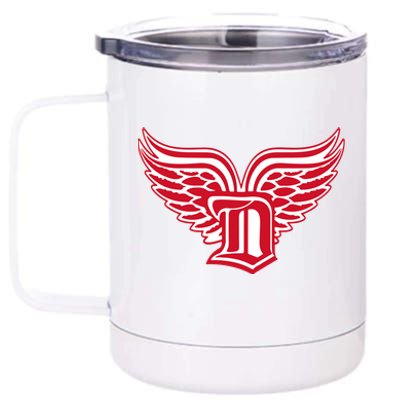 Sporty Detroit Fan Old English D With Wings 12 oz Stainless Steel Tumbler Cup