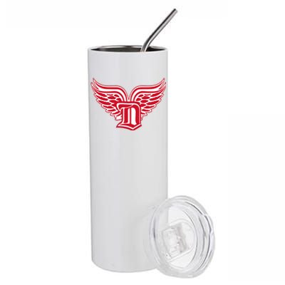 Sporty Detroit Fan Old English D With Wings Stainless Steel Tumbler