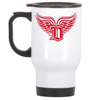 Sporty Detroit Fan Old English D With Wings Stainless Steel Travel Mug