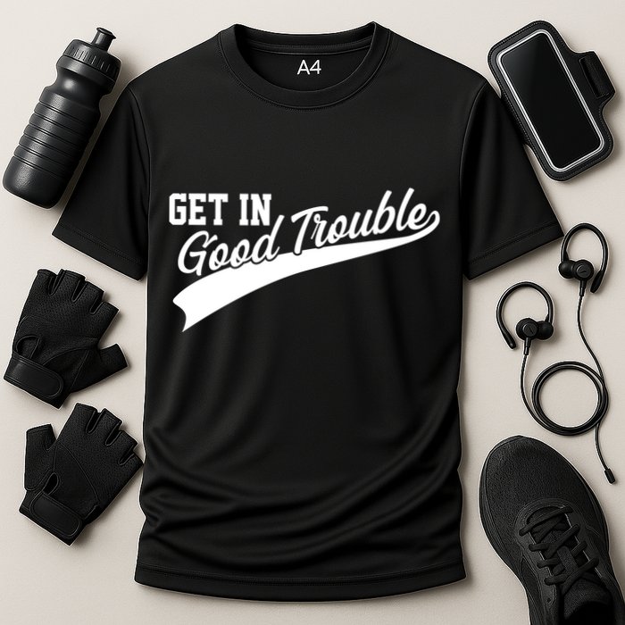 Sporty Get In Good Trouble John Lewis Tribute Cooling Performance Crew T-Shirt
