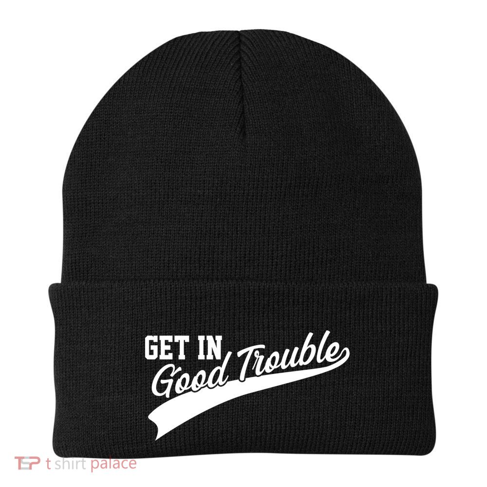 Sporty Get In Good Trouble John Lewis Tribute Knit Cap Winter Beanie