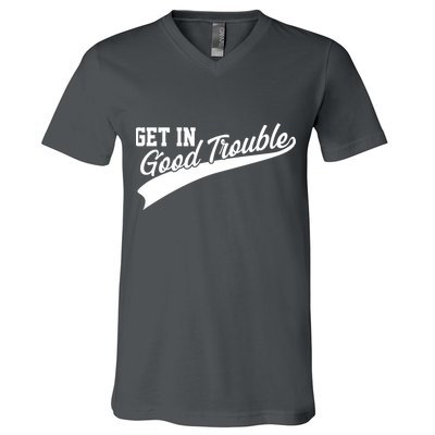 Sporty Get In Good Trouble John Lewis Tribute V-Neck T-Shirt