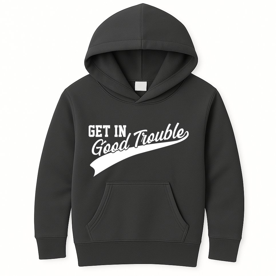 Sporty Get In Good Trouble John Lewis Tribute Kids Hoodie