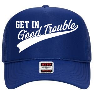 Sporty Get In Good Trouble John Lewis Tribute High Crown Mesh Back Trucker Hat