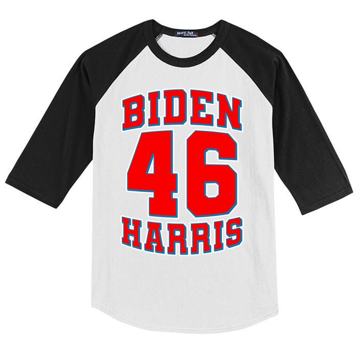 Sporty Jersey Style Biden Harris 46 2020 Election Kids Colorblock Raglan Jersey