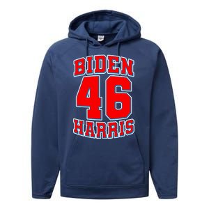 Sporty Jersey Style Biden Harris 46 2020 Election Performance Fleece Hoodie