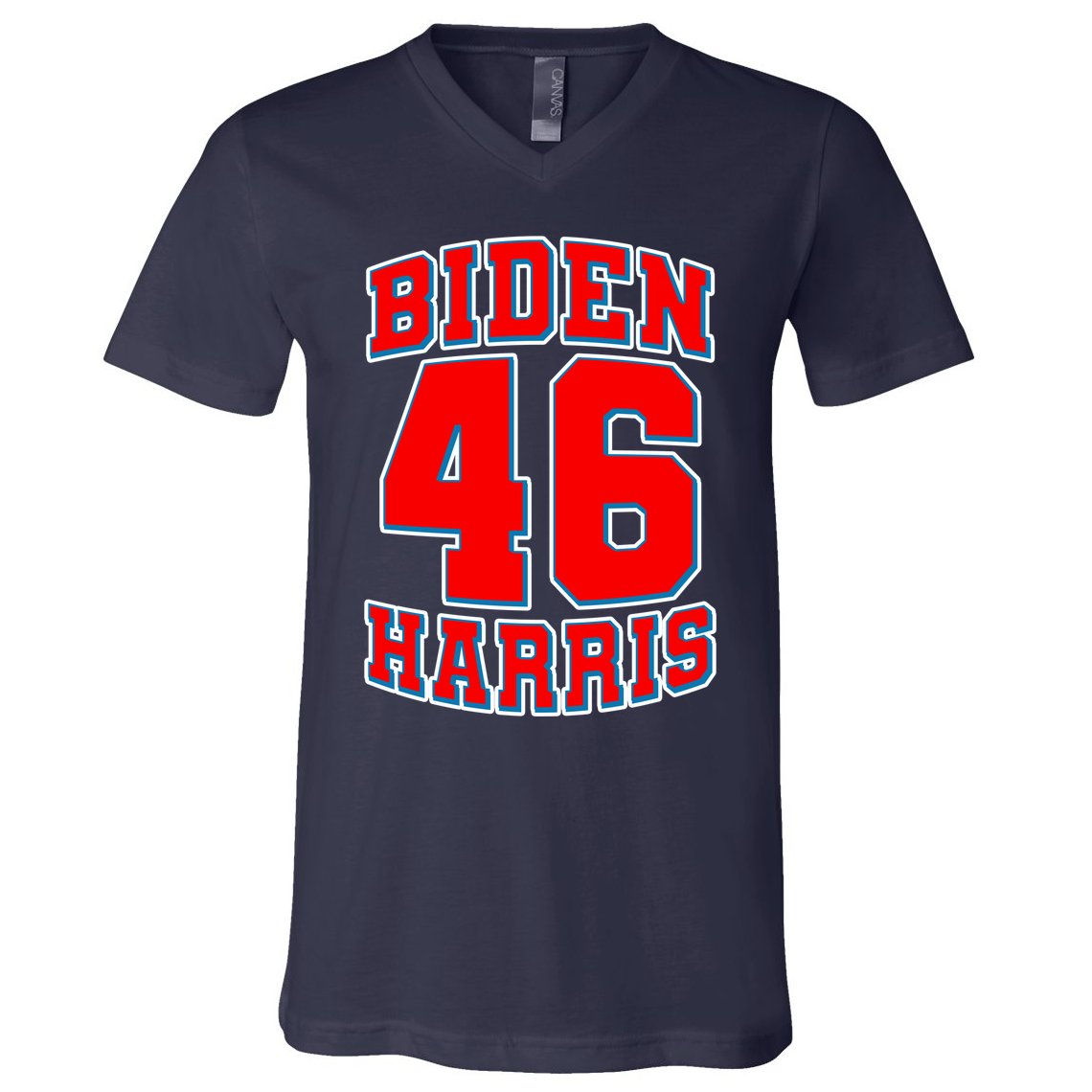 Sporty Jersey Style Biden Harris 46 2020 Election V-Neck T-Shirt