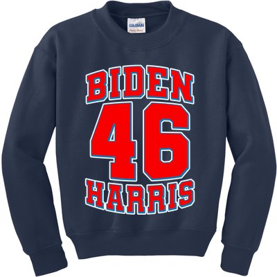 Sporty Jersey Style Biden Harris 46 2020 Election Kids Sweatshirt