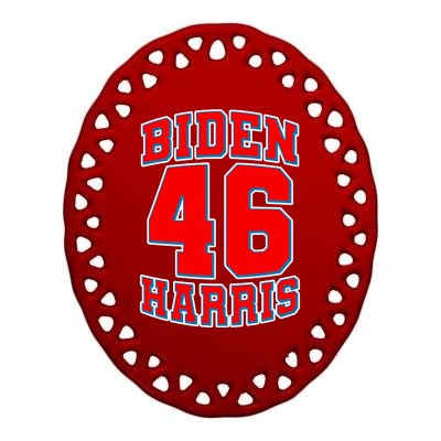 Sporty Jersey Style Biden Harris 46 2020 Election Ceramic Oval Ornament