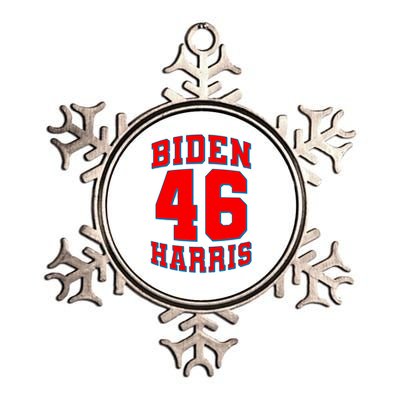 Sporty Jersey Style Biden Harris 46 2020 Election Metallic Star Ornament