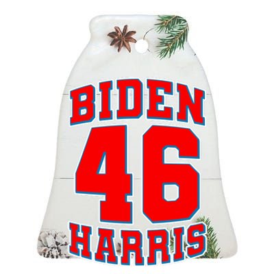 Sporty Jersey Style Biden Harris 46 2020 Election Ceramic Bell Ornament