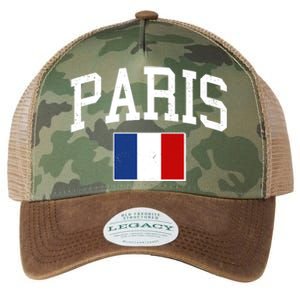 Sporty Paris France Flag Logo Sports Fan Legacy Tie Dye Trucker Hat