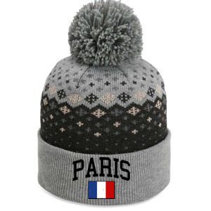 Sporty Paris France Flag Logo Sports Fan The Baniff Cuffed Pom Beanie