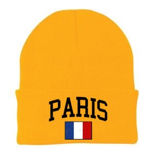 Sporty Paris France Flag Logo Sports Fan Knit Cap Winter Beanie