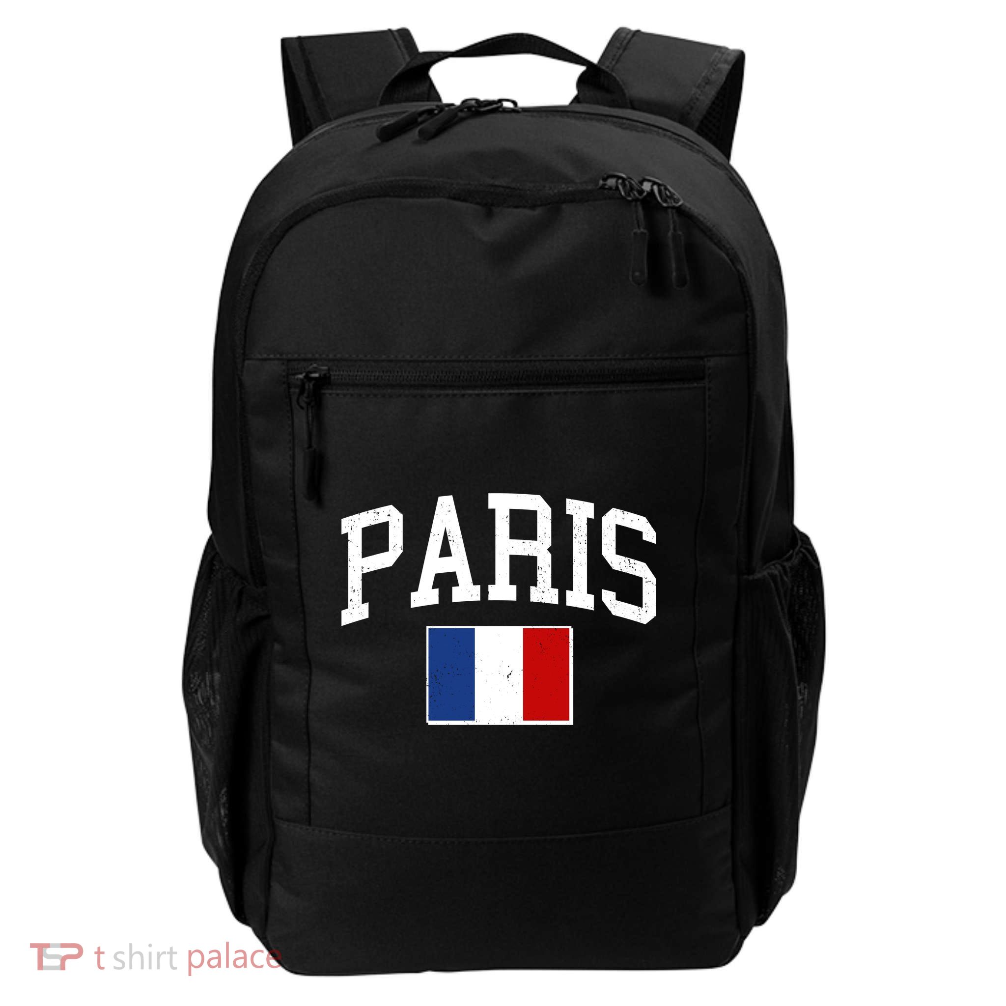 Sporty Paris France Flag Logo Sports Fan Backpack