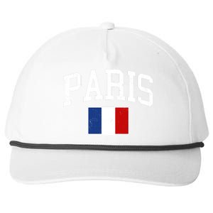 Sporty Paris France Flag Logo Sports Fan Snapback Five-Panel Rope Hat