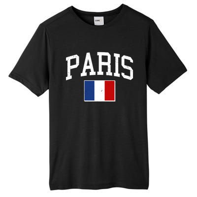 Sporty Paris France Flag Logo Sports Fan Tall Fusion ChromaSoft Performance T-Shirt