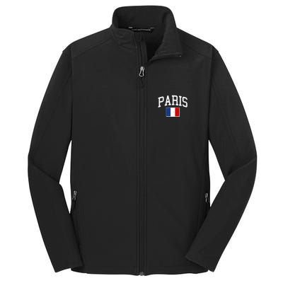 Sporty Paris France Flag Logo Sports Fan Core Soft Shell Jacket