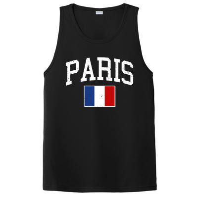 Sporty Paris France Flag Logo Sports Fan PosiCharge Competitor Tank