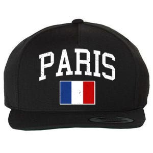 Sporty Paris France Flag Logo Sports Fan Wool Snapback Cap