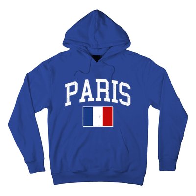 Sporty Paris France Flag Logo Sports Fan Hoodie