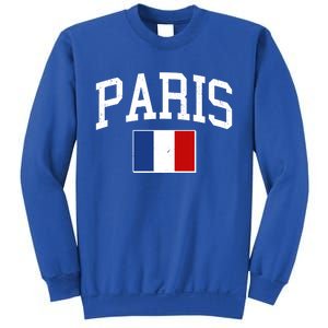 Sporty Paris France Flag Logo Sports Fan Sweatshirt