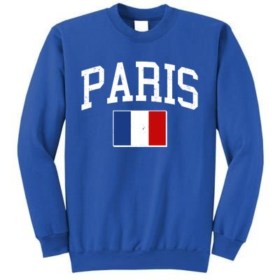 Sporty Paris France Flag Logo Sports Fan Sweatshirt