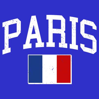 Sporty Paris France Flag Logo Sports Fan T-Shirt