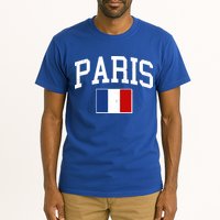 Sporty Paris France Flag Logo Sports Fan Tall T-Shirt