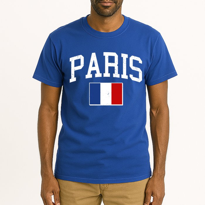 Sporty Paris France Flag Logo Sports Fan Tall T-Shirt