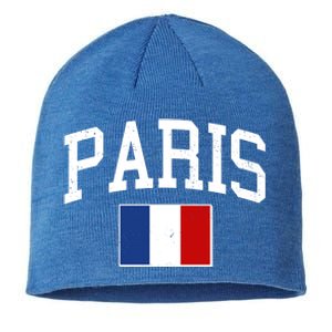 Sporty Paris France Flag Logo Sports Fan Sustainable Beanie