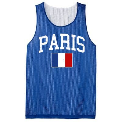 Sporty Paris France Flag Logo Sports Fan Mesh Reversible Basketball Jersey Tank